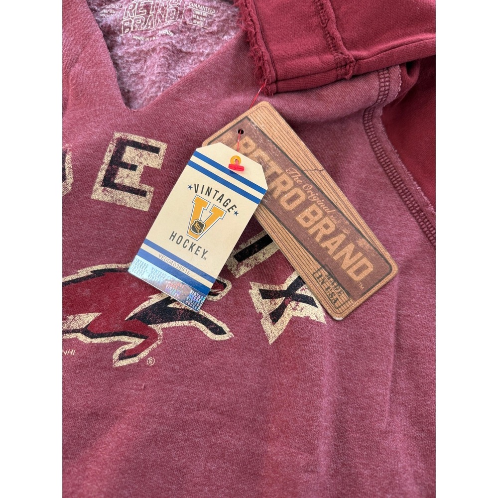 Retro Brand NHL Phoenix Coyotes Maroon Womens Hoodie Sweatshirt Med NEW - Picture 3 of 10